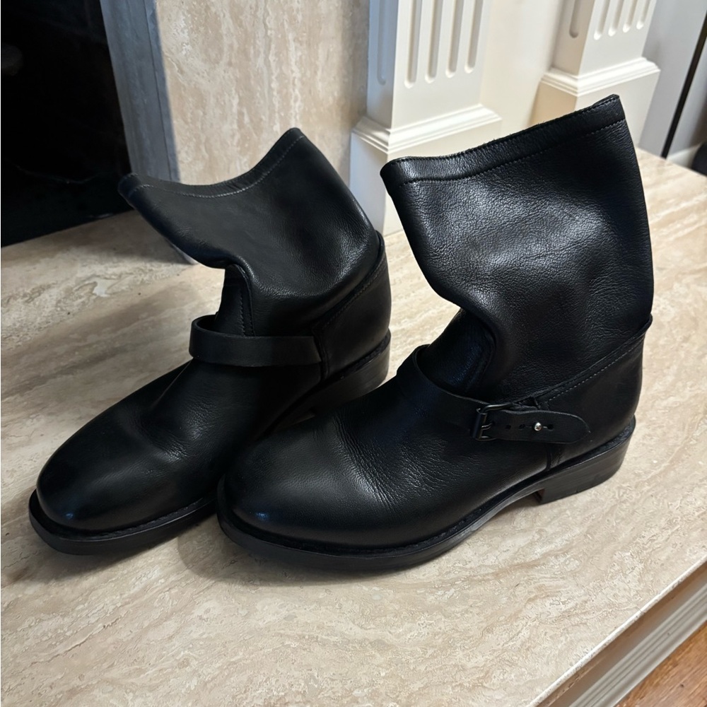 rag & bone Black Leather Combat Boots